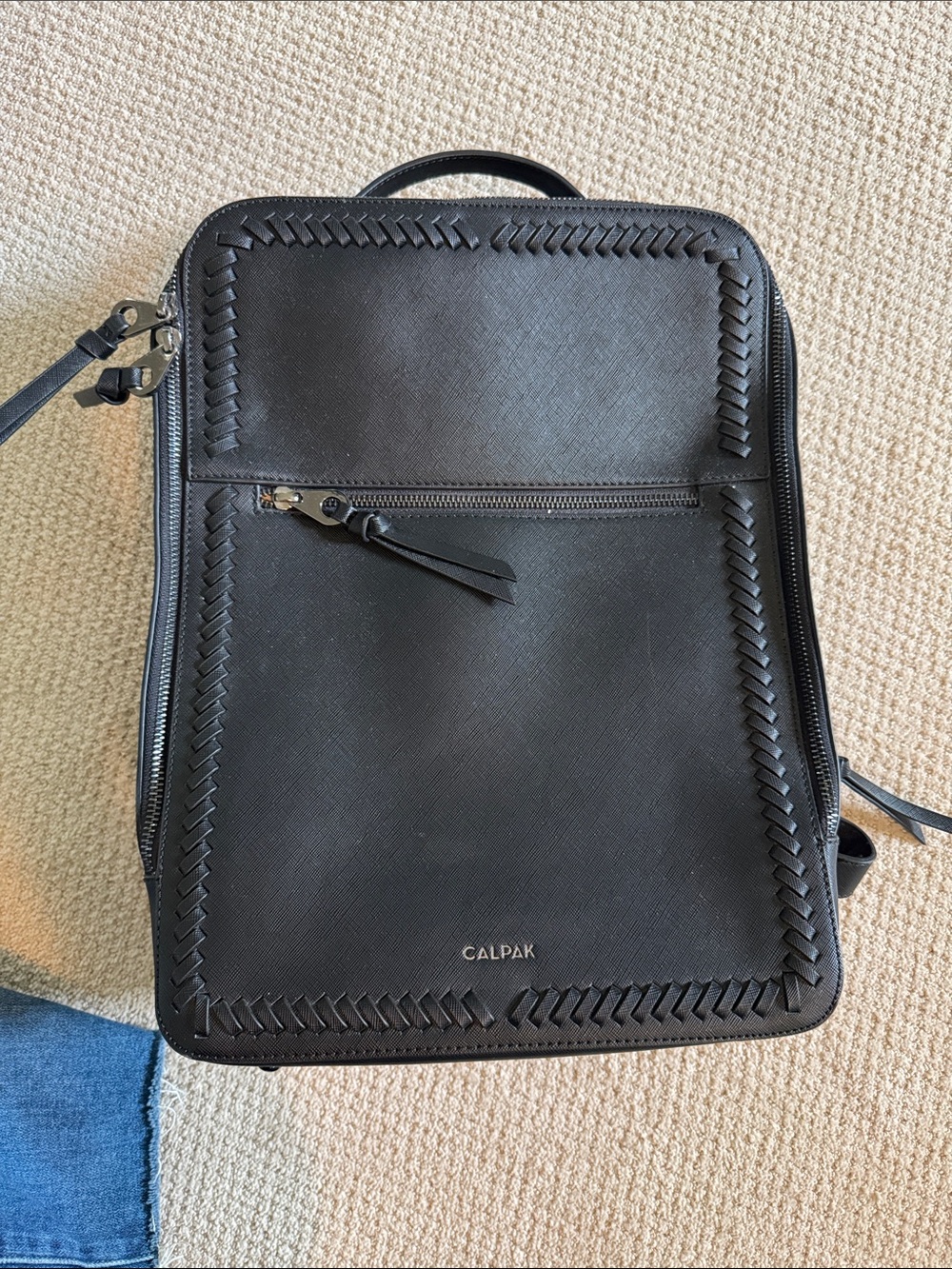 CALPAK Kaya 15” Laptop Backpack — Black / Gunmetal — $45